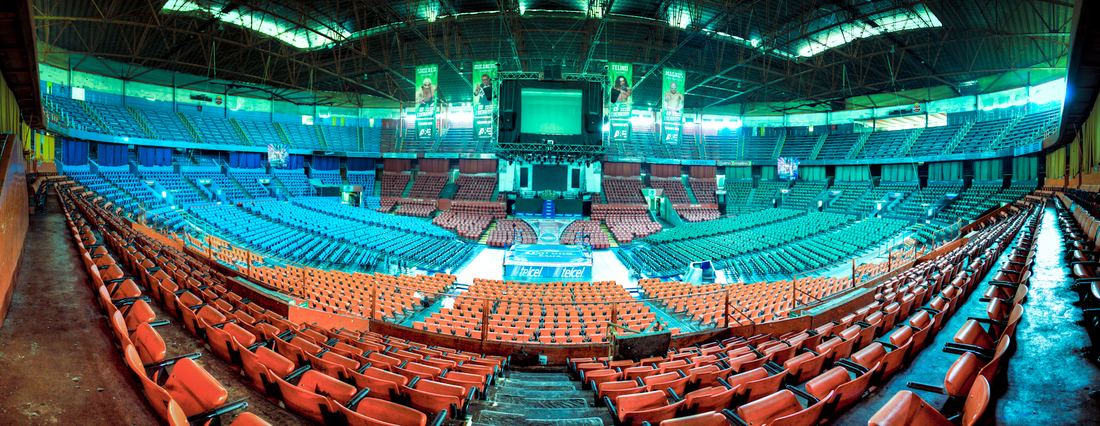 Interior of Arena México during a lucha libre show