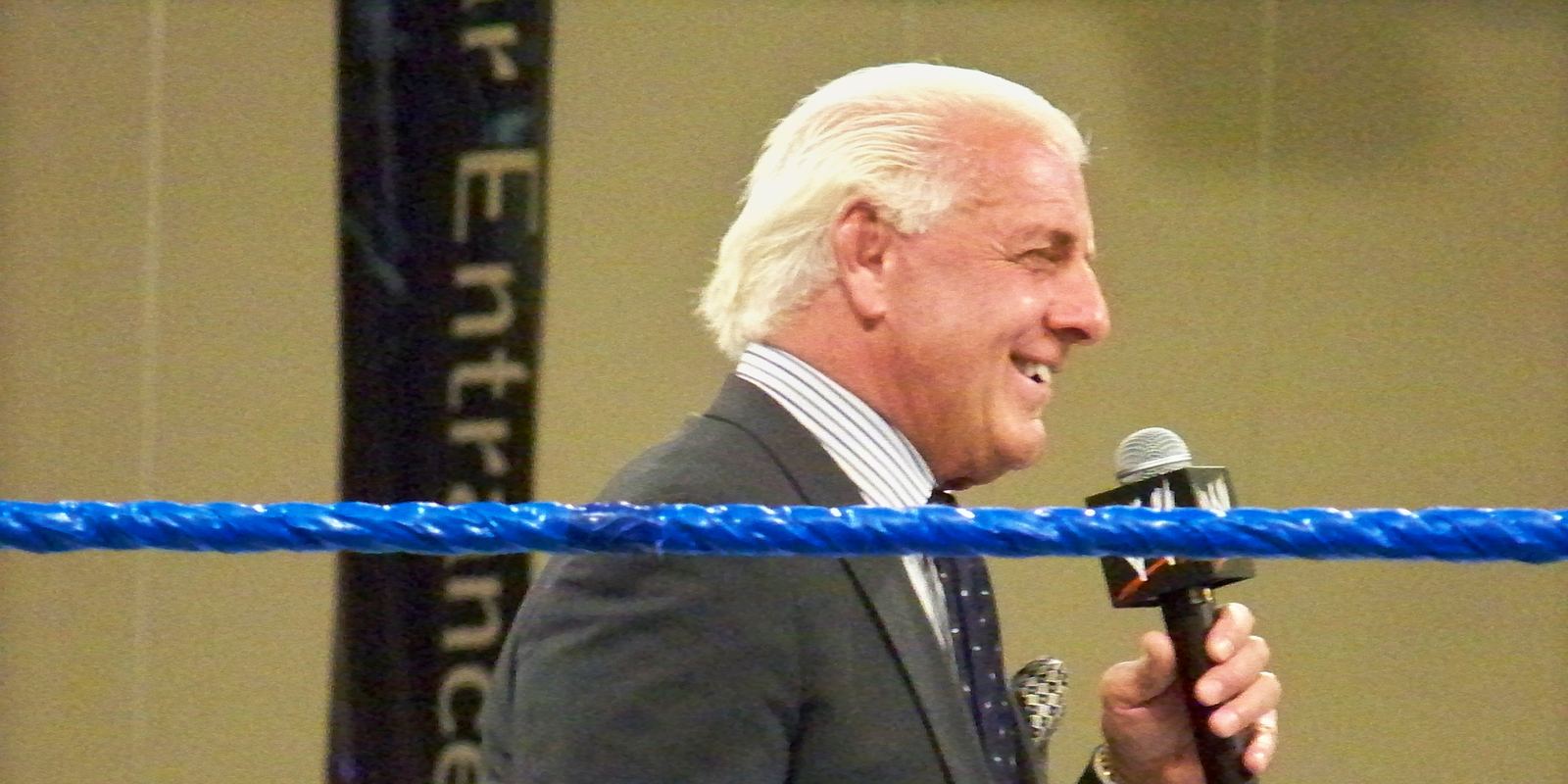 Ric Flair answering questions from fans on stage