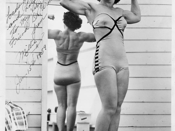 Autographed publicity portrait of women's champion Mildred Burke